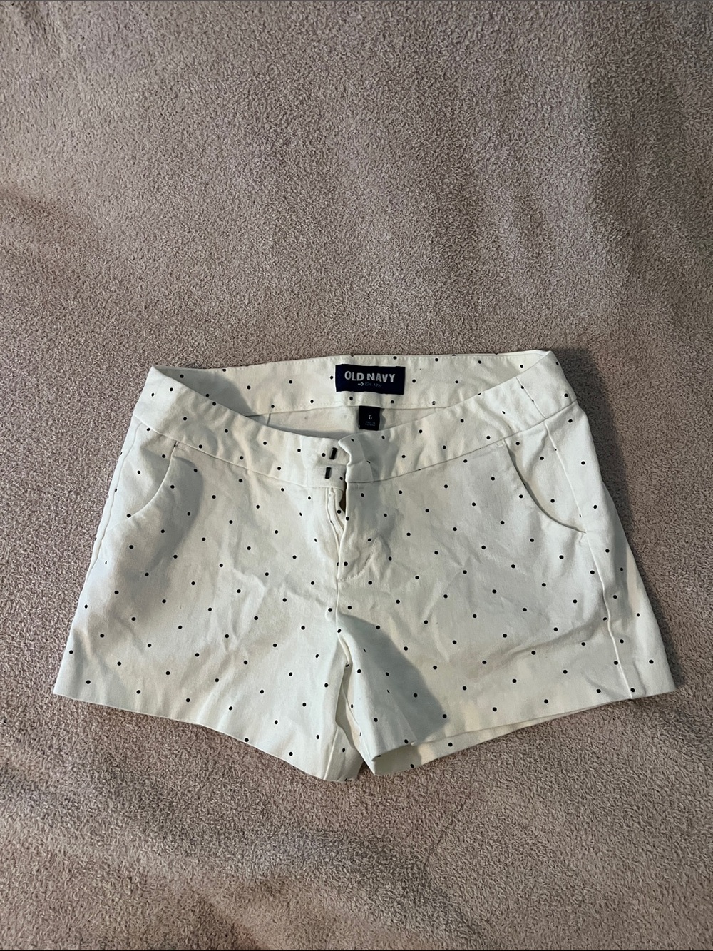 Old Navy Cream Polka Dot High Waist Shorts